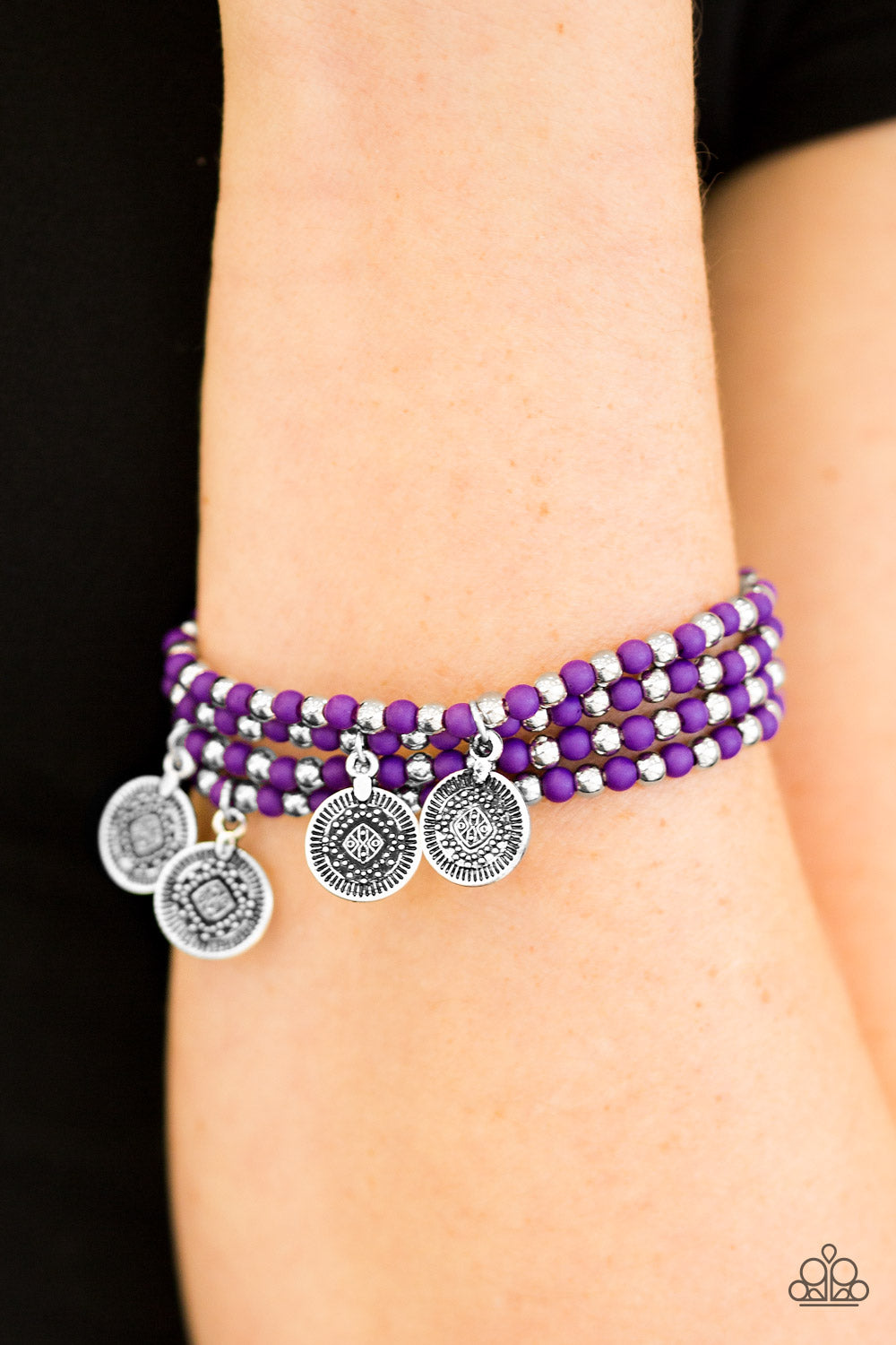 Paparazzi ♥ Gypsy Globetrotter - Purple ♥  Bracelet