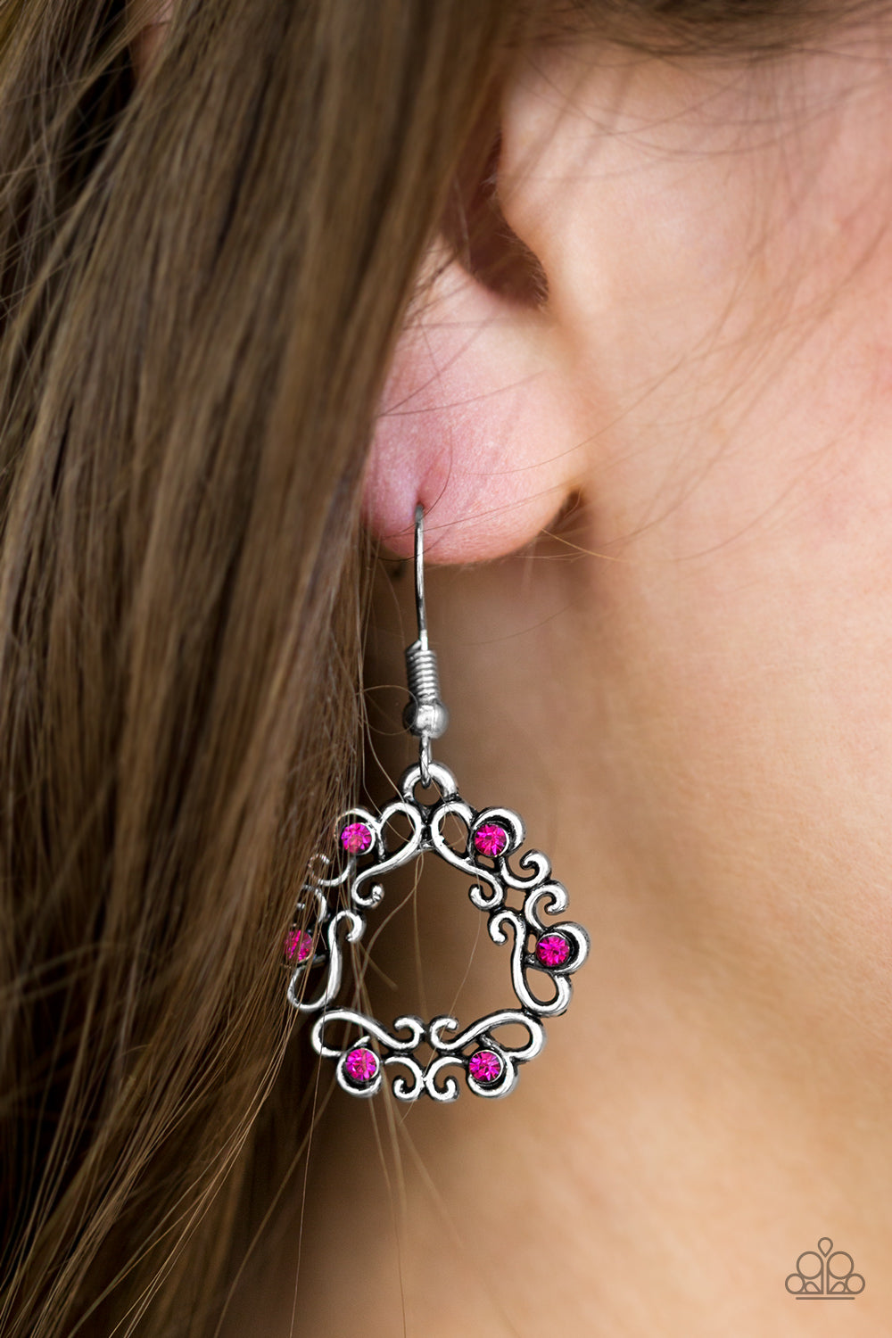 Paparazzi ♥ Whimsy Wreaths - Pink ♥  Earrings