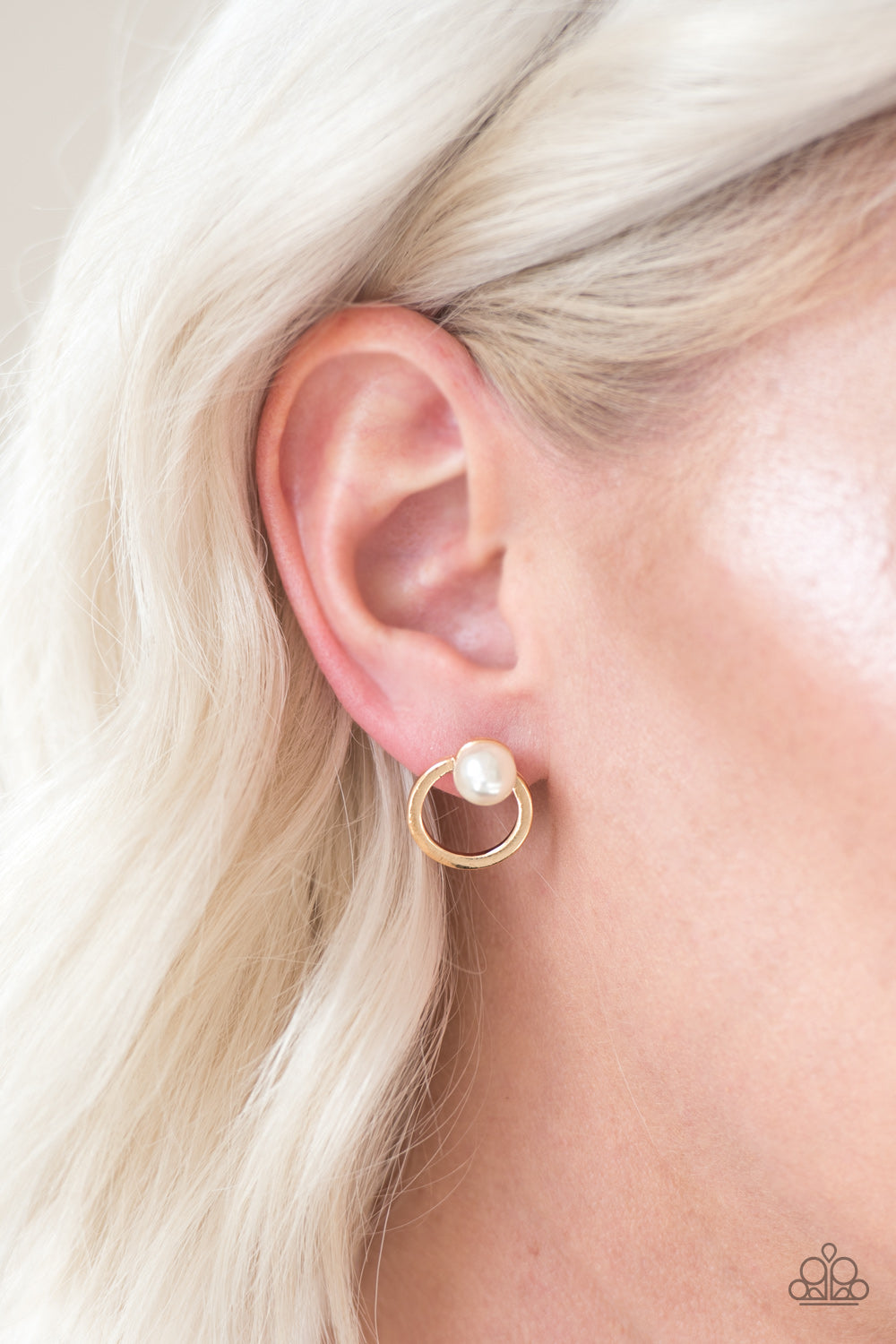 Paparazzi ♥ GLAM Dunk - Gold Post ♥  Post Earrings
