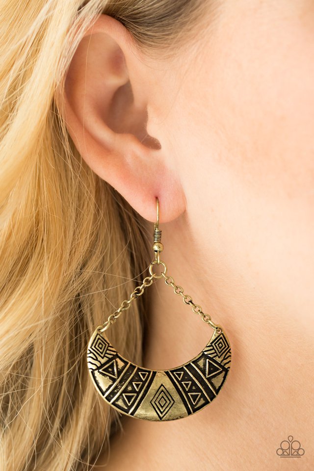 Paparazzi ♥ Texas Tango - Brass ♥ Earrings