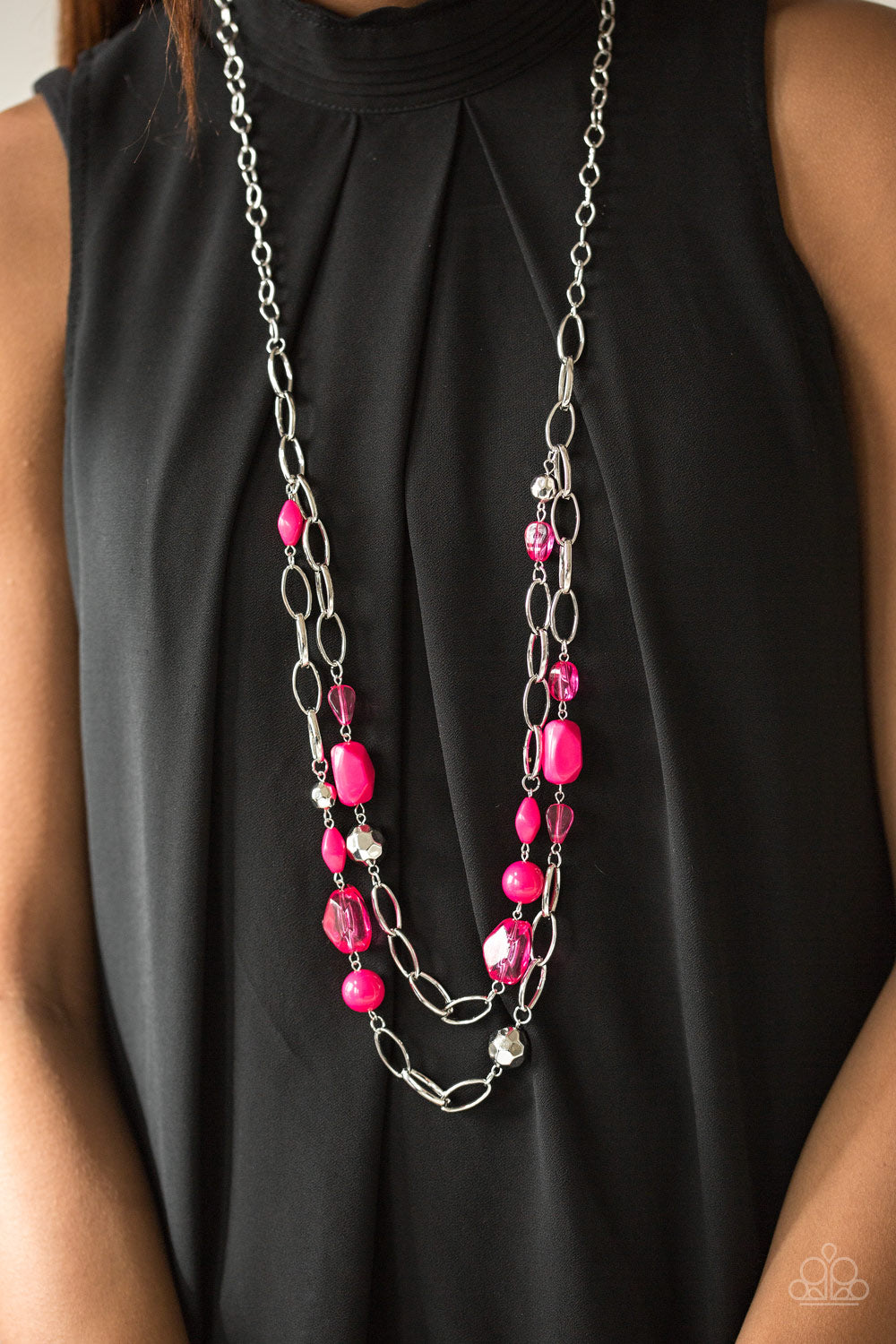 Paparazzi ♥ GLEAM Weaver - Pink ♥  Necklace