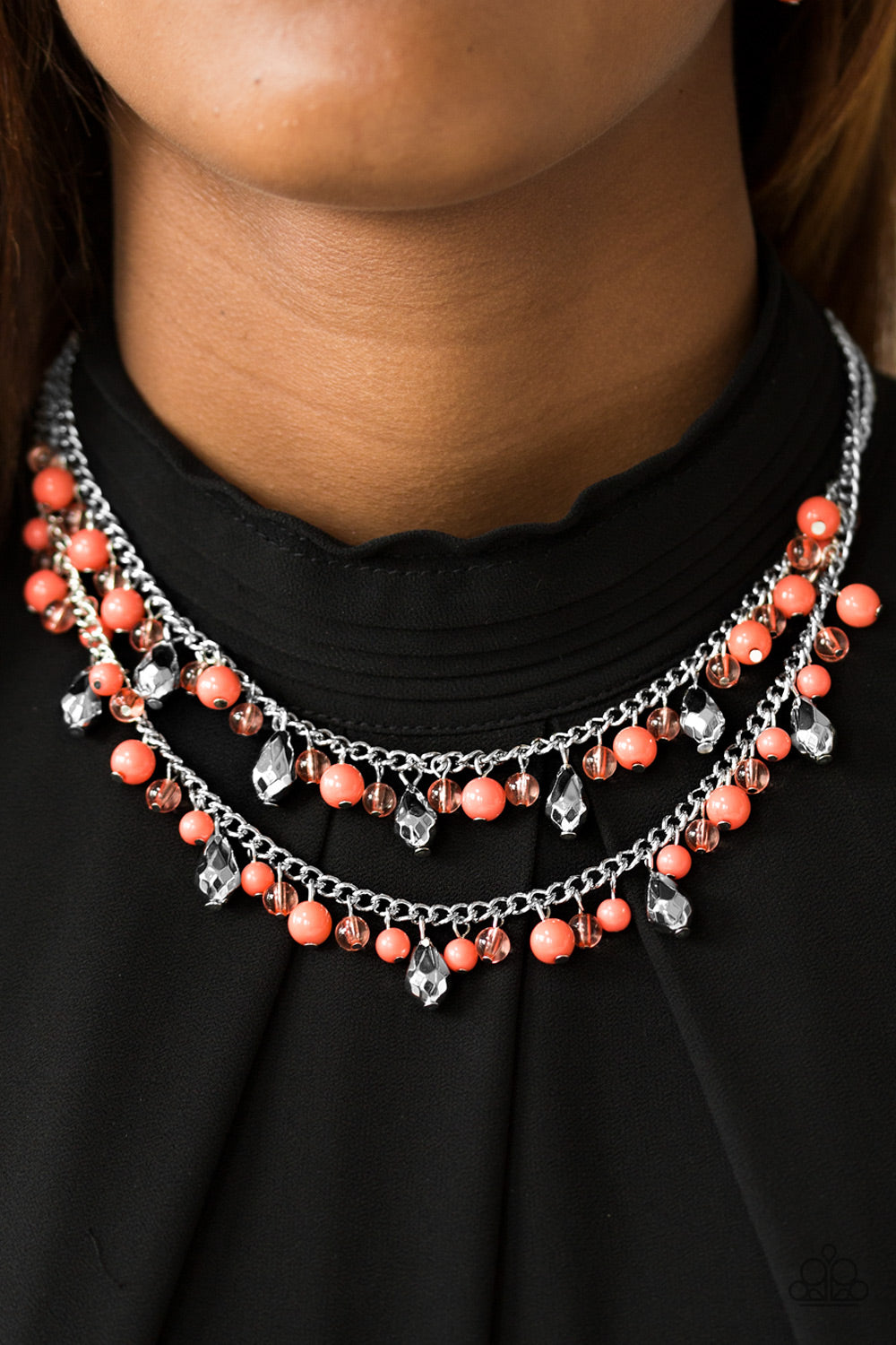 Paparazzi ♥ Mardi Gras Glamour - Orange ♥  Necklace