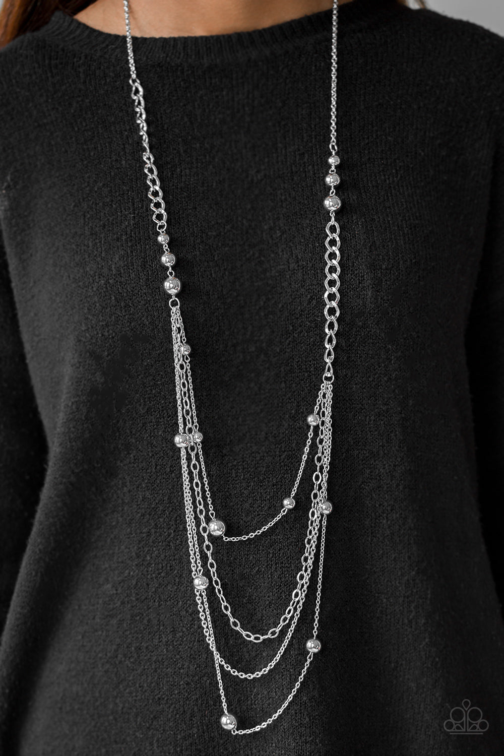 Paparazzi ♥ Boss Shimmer - Silver ♥  Necklace