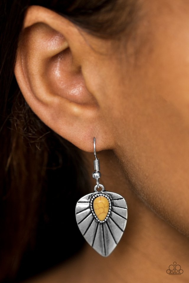 Paparazzi ♥ Wild Palms - Yellow ♥ Earrings