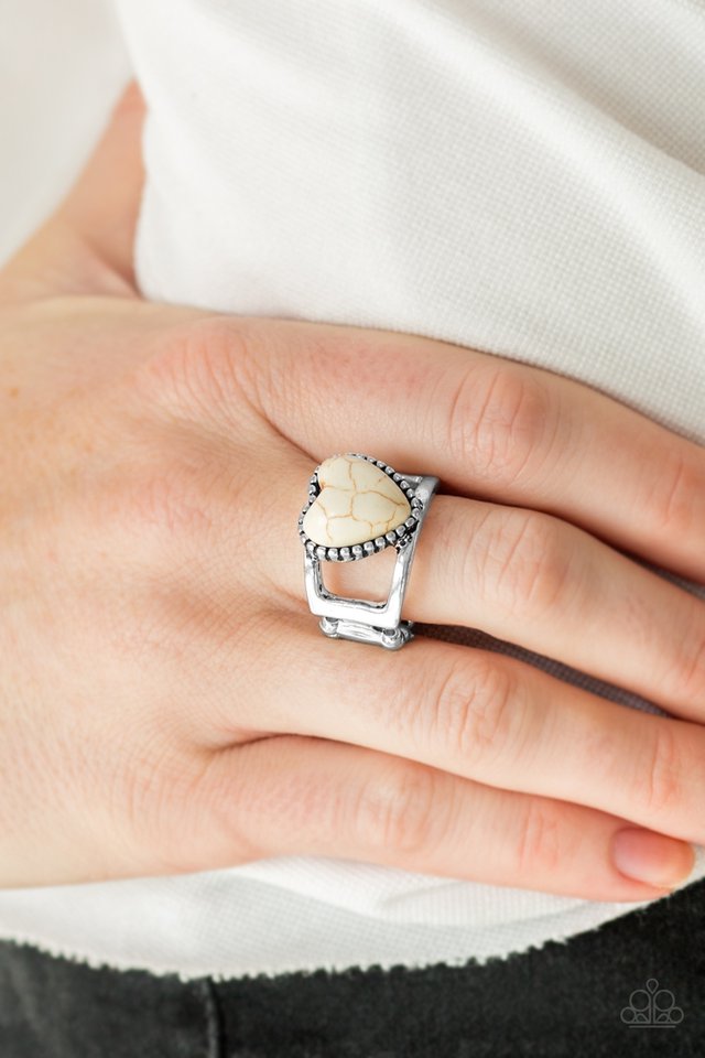 Paparazzi ♥ Rule With Your Heart - White ♥ Ring