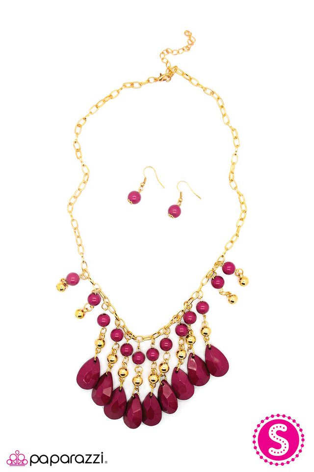 Paparazzi ♥ Drops of Beaujolais - Pink ♥ Necklace