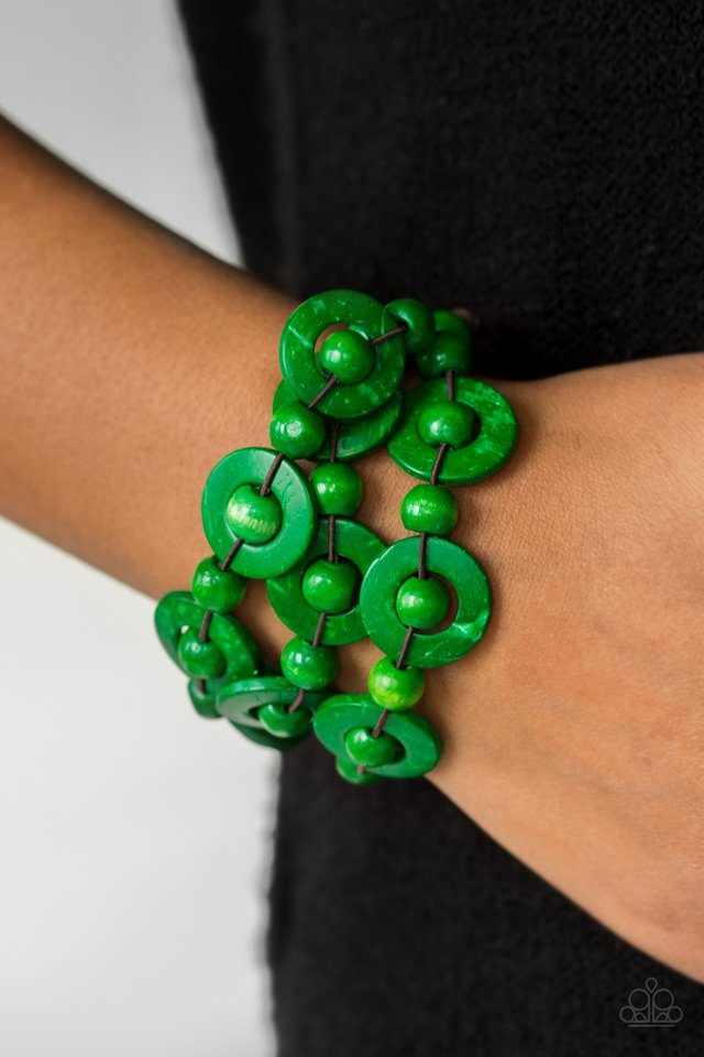 Paparazzi ♥ Cancun Catch - Green ♥ Bracelet