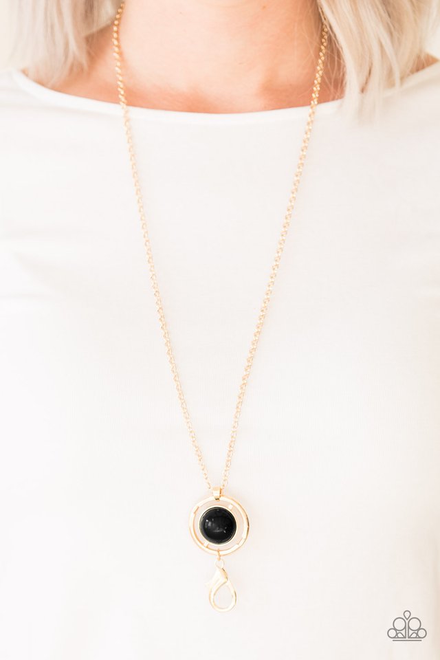Paparazzi ♥ Always Front and Center - Black Lanyard ♥ Lanyard