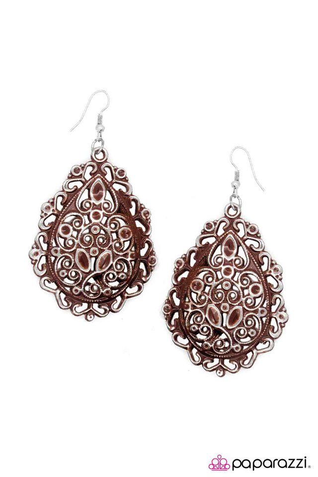 Paparazzi ♥ In A BROWNED About Way - Brown ♥ Earrings