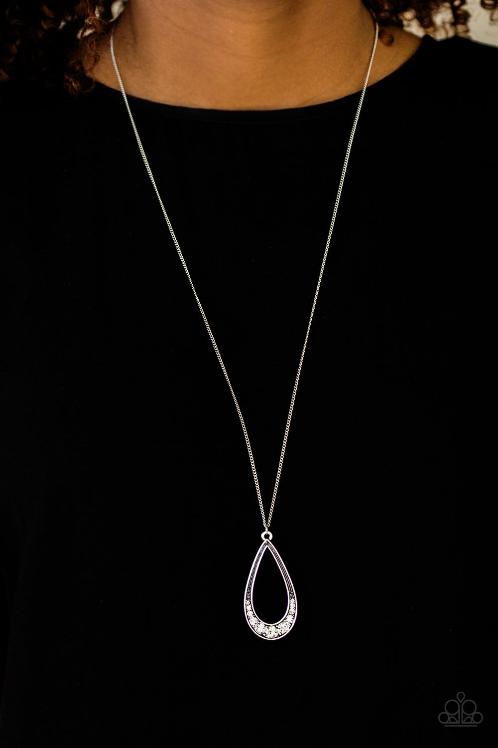 Paparazzi ♥ Teardrop Tease - White ♥  Necklace