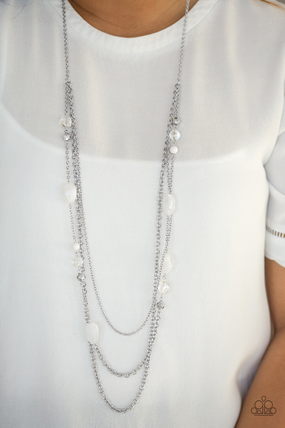 Paparazzi ♥ BELIZE It Or Not - White ♥  Necklace