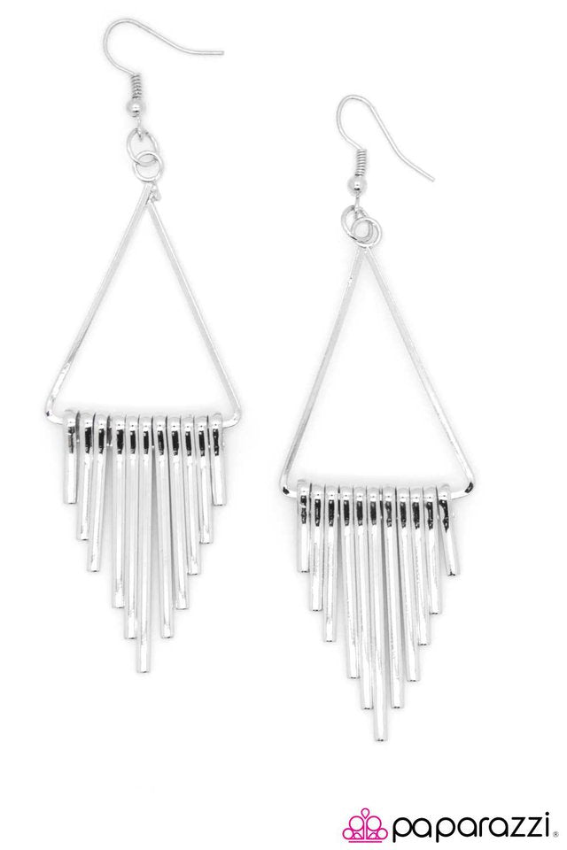 Paparazzi ♥ Spoke Too Soon - Silver ♥ Earrings