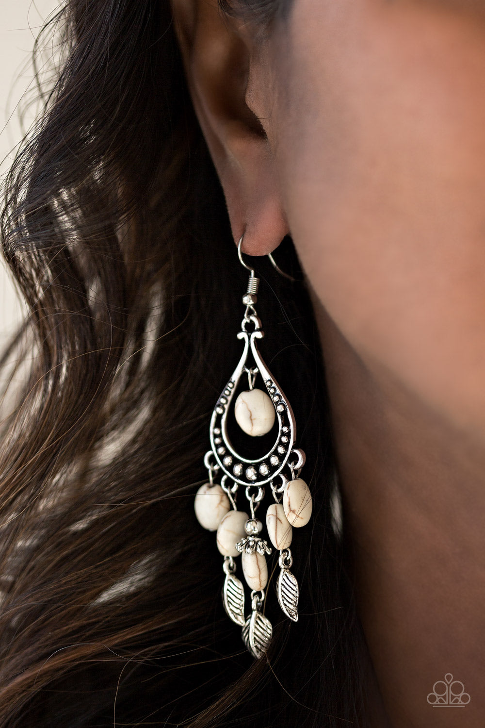 Paparazzi ♥ Western Wanderlust - White ♥  Earrings