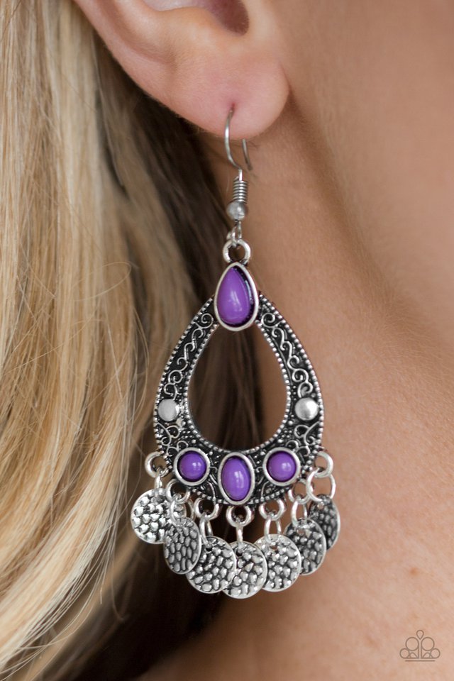 Paparazzi ♥ Island Escapade - Purple ♥ Earrings