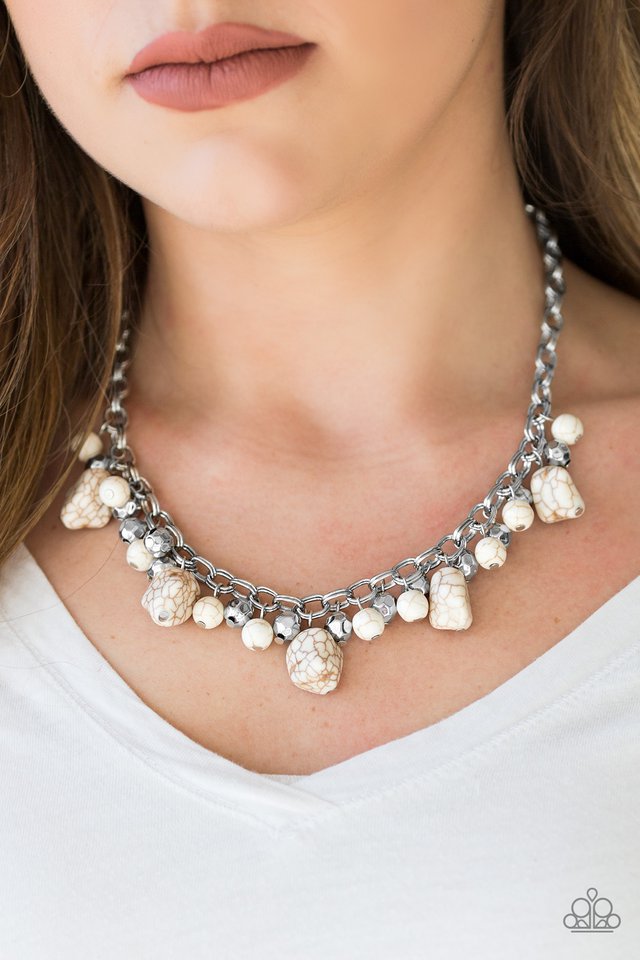 Paparazzi ♥ Paleo Princess - White ♥ Necklace