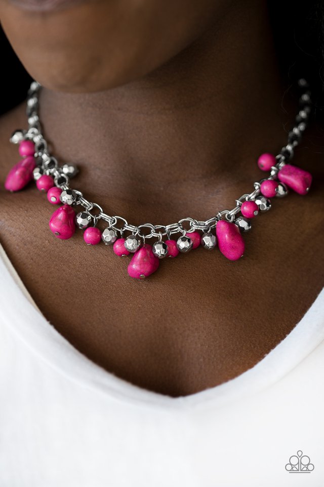 Paparazzi ♥ Paleo Princess - Pink ♥ Necklace