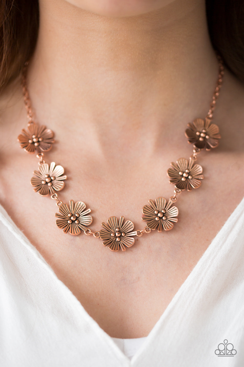 Paparazzi ♥ Poppin Poppies - Copper ♥  Necklace