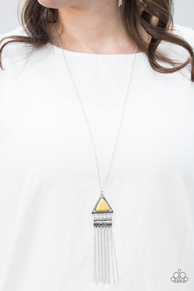 Paparazzi ♥ Painted Plateaus - Yellow ♥ Necklace