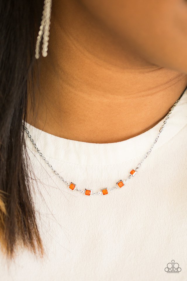 Paparazzi ♥ GLEAM World - Orange ♥ Necklace