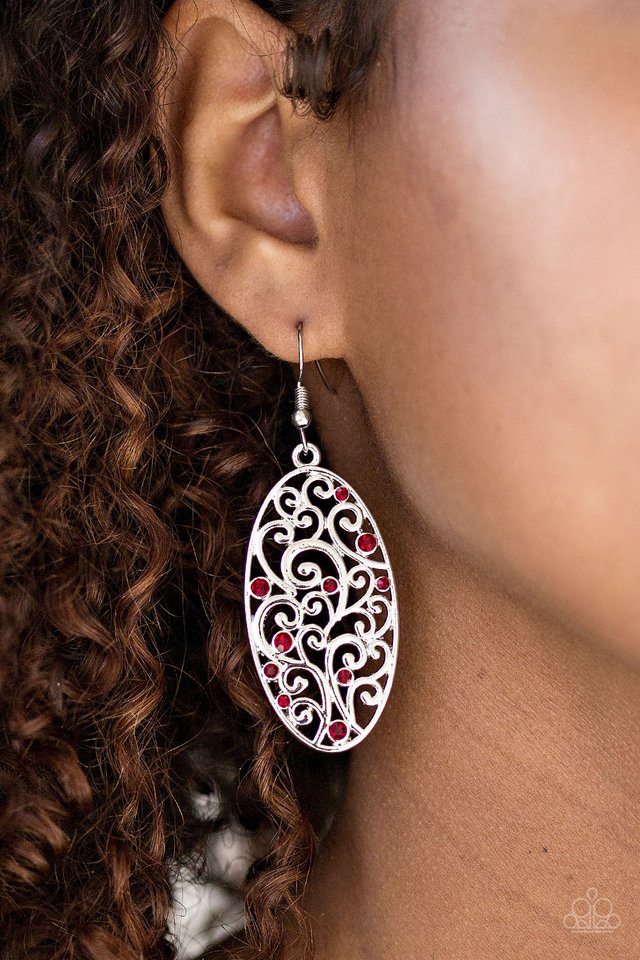 Paparazzi ♥ Glistening Gardens - Red ♥ Earrings