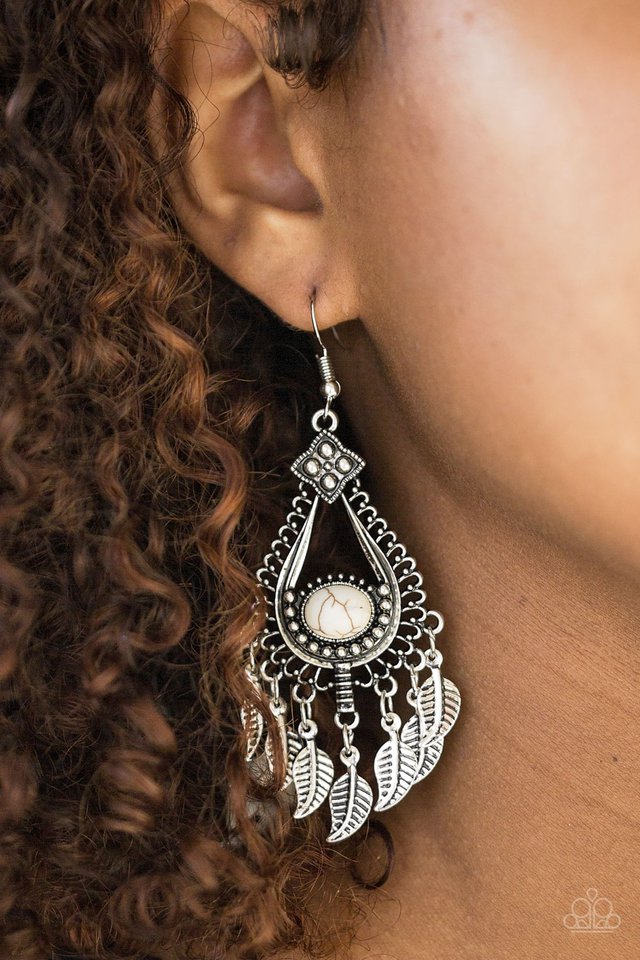 Paparazzi ♥ The FLIGHT Of Your Life - White ♥ Earrings