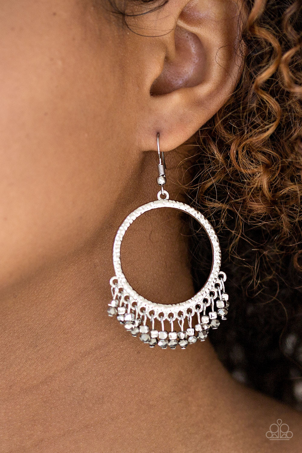 Paparazzi ♥ Tambourine Tango - Silver ♥  Earrings