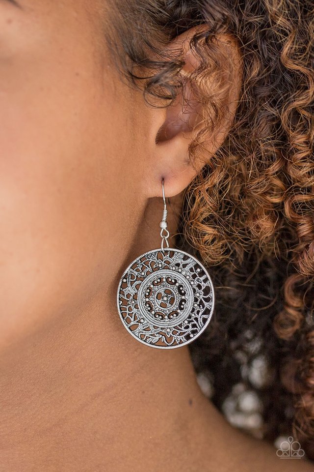 Paparazzi ♥ Say You WHEEL - Silver ♥ Earrings