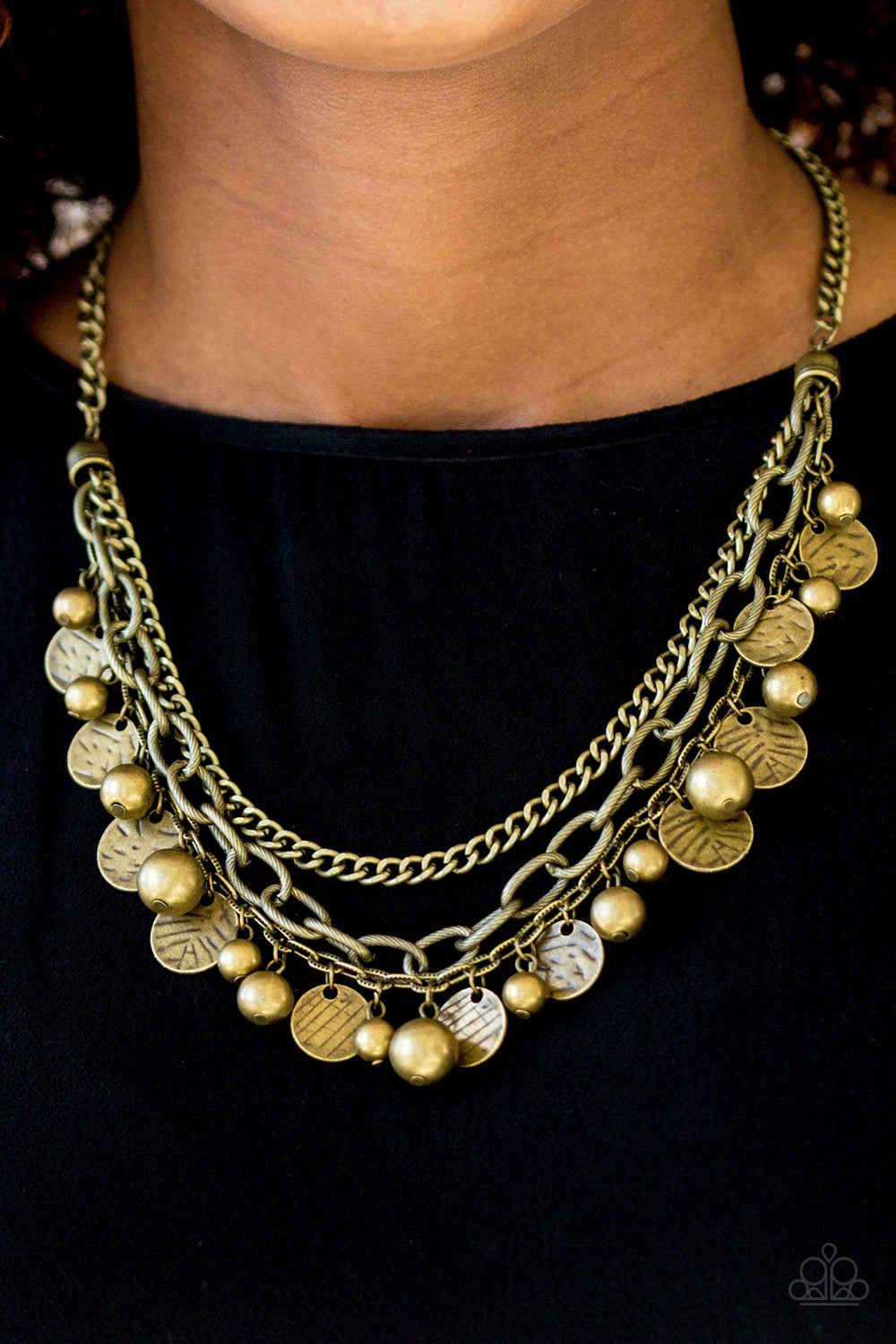 Paparazzi ♥ Cast Away Treasure - Brass ♥  Necklace