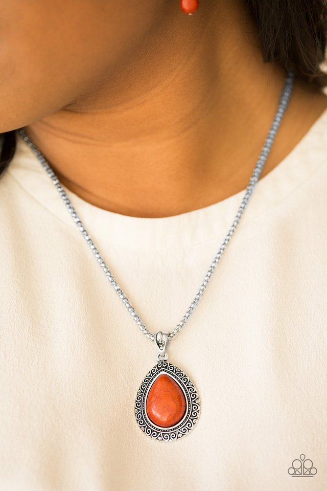 Paparazzi ♥ Deep Creek - Orange ♥ Necklace