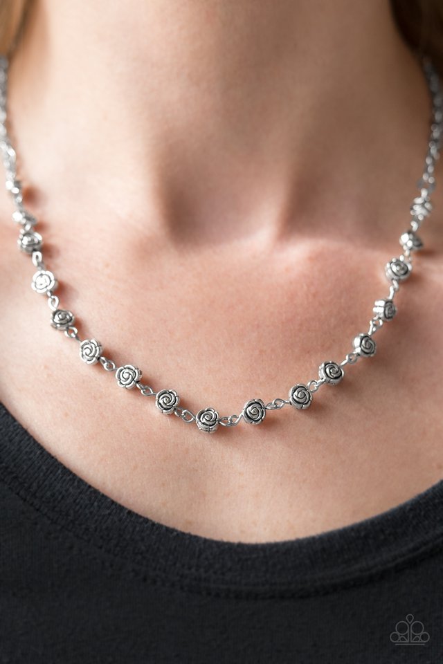Paparazzi ♥ Roadside Roses - Silver ♥ Necklace