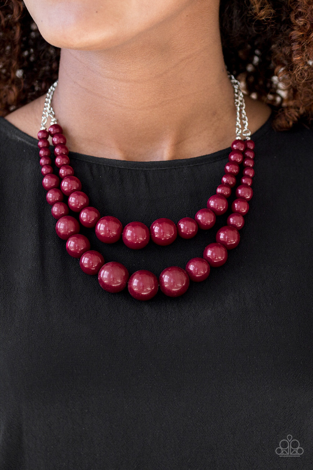 Paparazzi ♥ Full BEAD Ahead! - Red ♥  Necklace