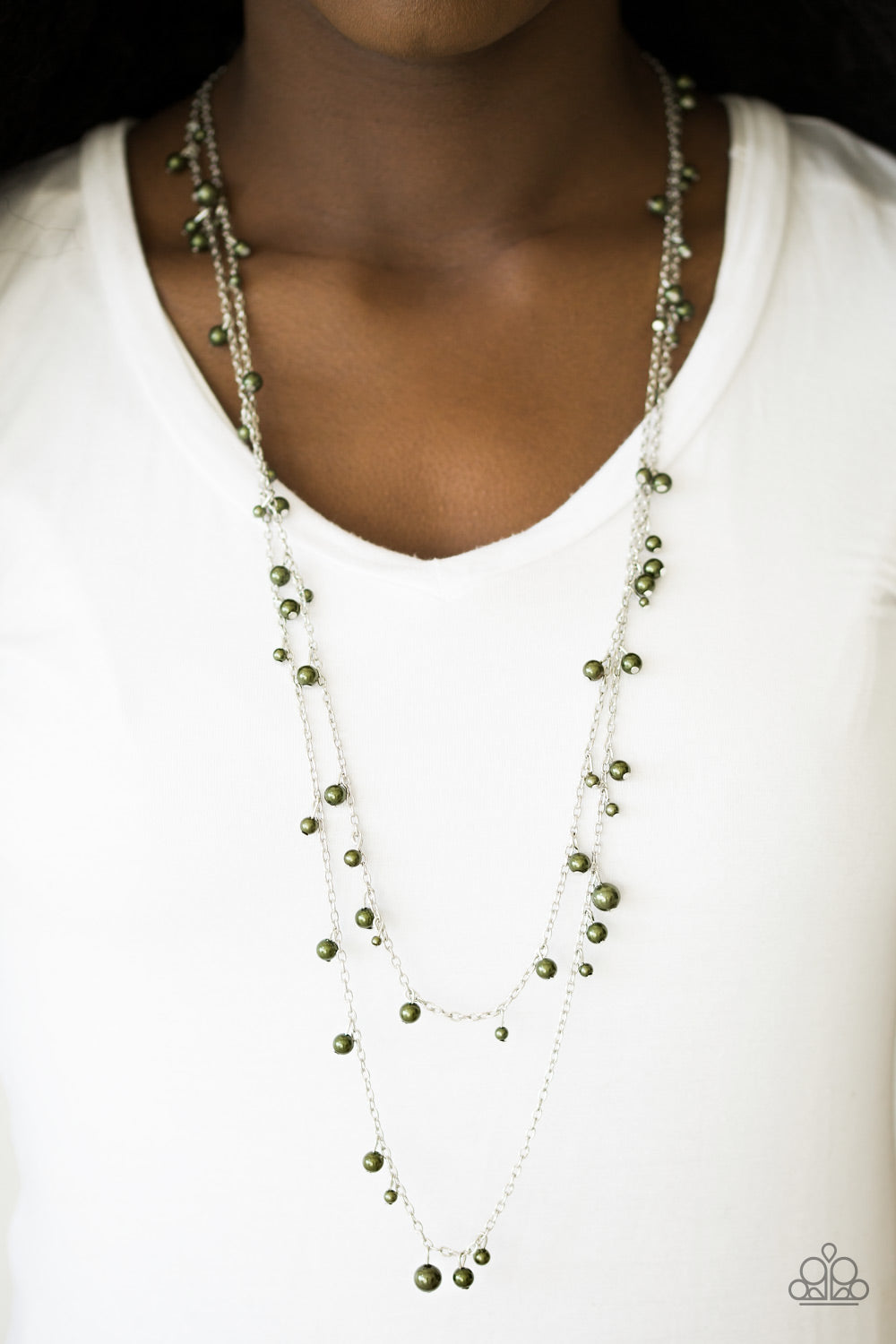 Paparazzi ♥ A Good GLAM Is Hard To Find - Green ♥  Necklace