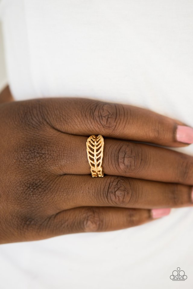 Paparazzi ♥ Only Time QUILL Tell - Gold ♥ Ring