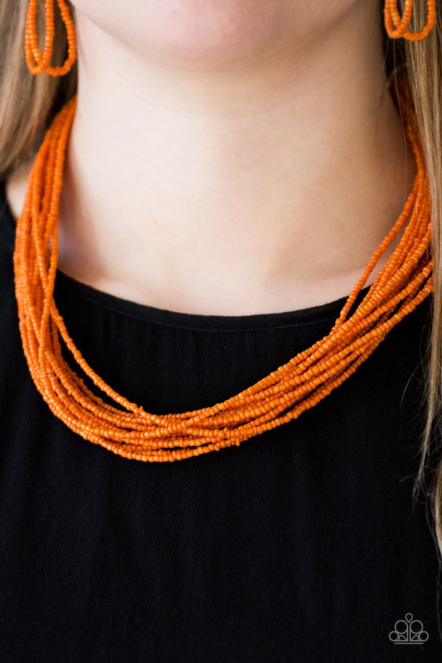 Paparazzi ♥ Wide Open Spaces - Orange ♥ Necklace