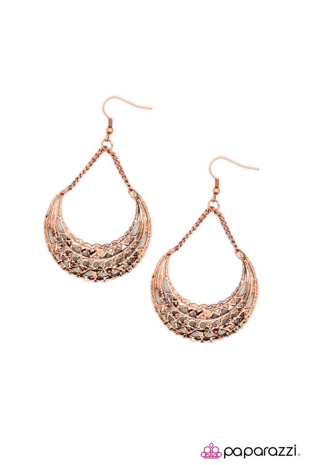 Paparazzi ♥ Moonstruck - Copper ♥ Earrings