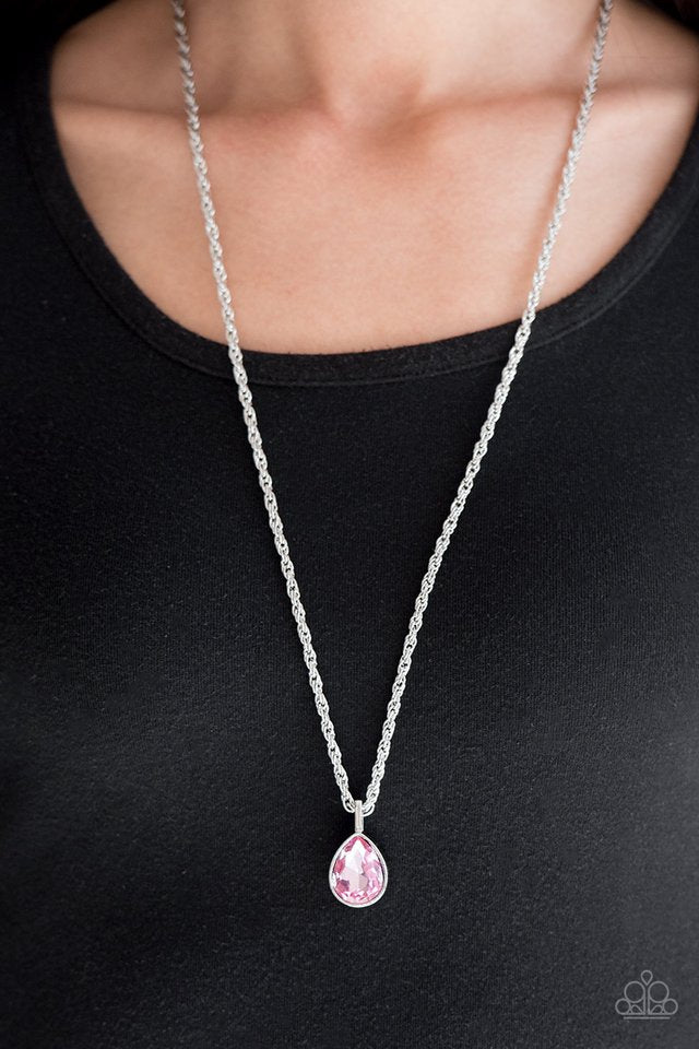 Paparazzi ♥ Million Dollar Drop - Pink ♥ Necklace