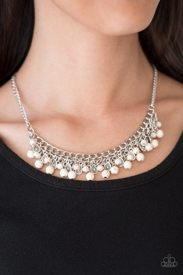 Paparazzi ♥ Poshly Paleo - White ♥ Necklace