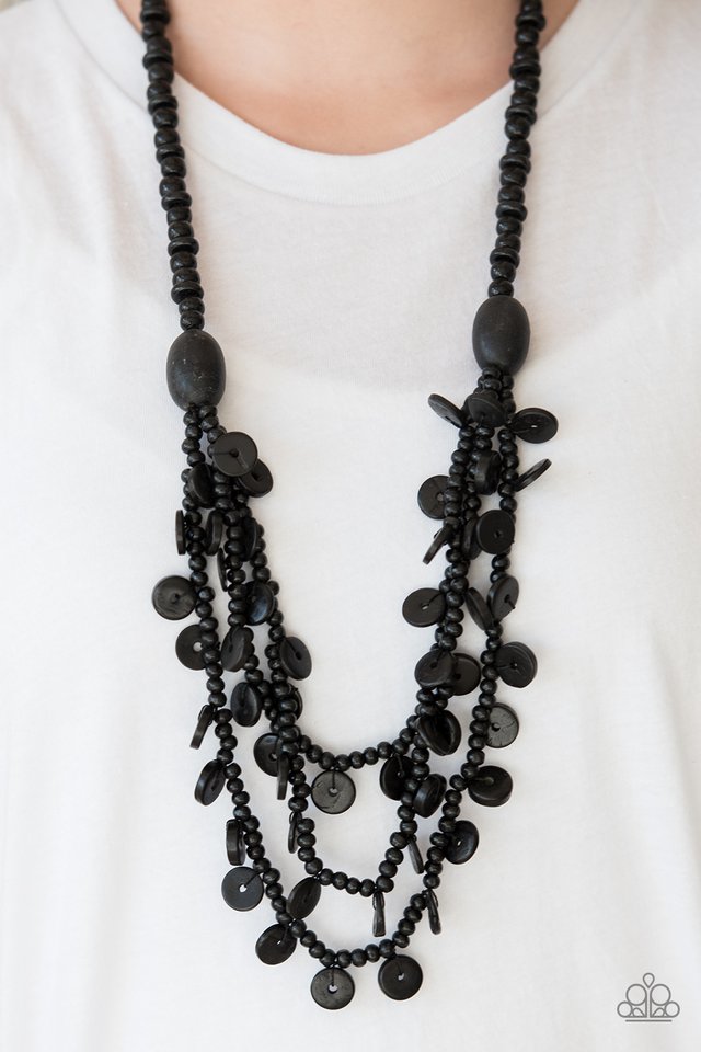 Paparazzi ♥ Safari Samba - Black ♥ Necklace