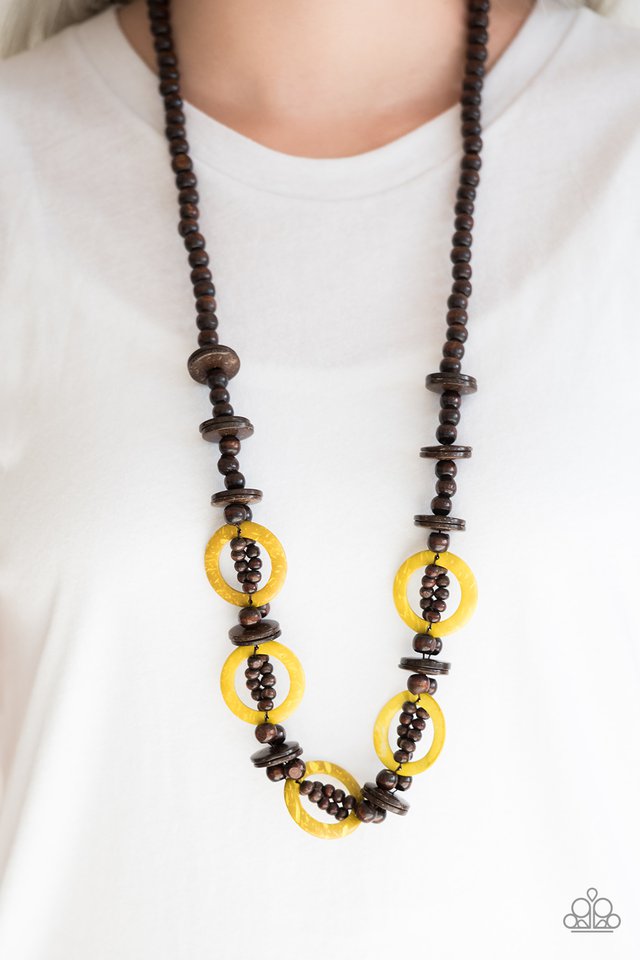 Paparazzi ♥ Fiji Foxtrot - Yellow ♥ Necklace