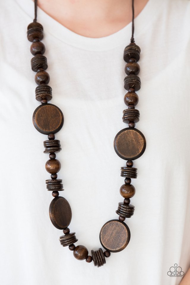 Paparazzi ♥ Tiki Tonga - Brown ♥ Necklace