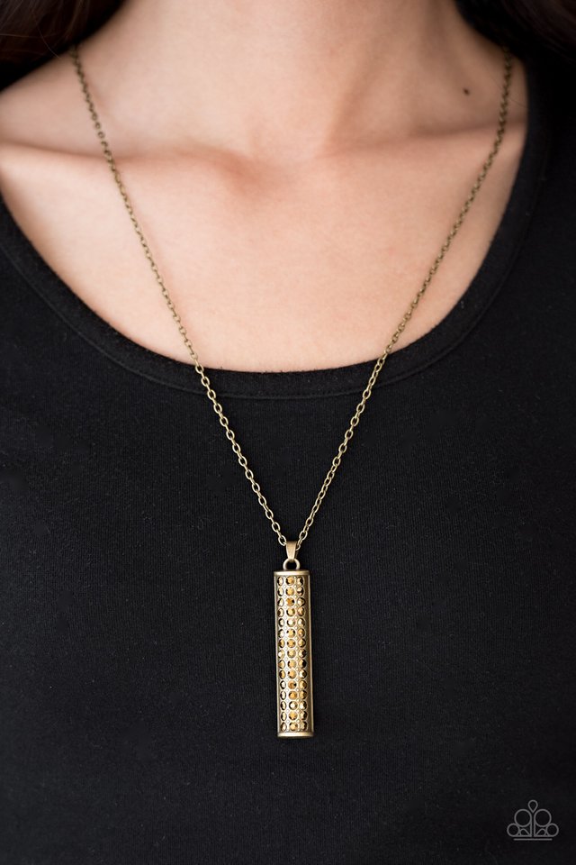 Paparazzi ♥ Big Shot Shimmer - Brass ♥ Necklace