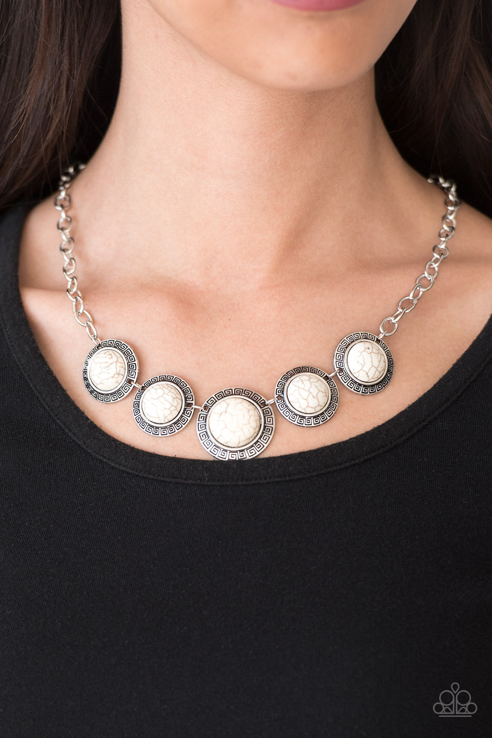 Paparazzi ♥ Mountain Roamer - White ♥  Necklace