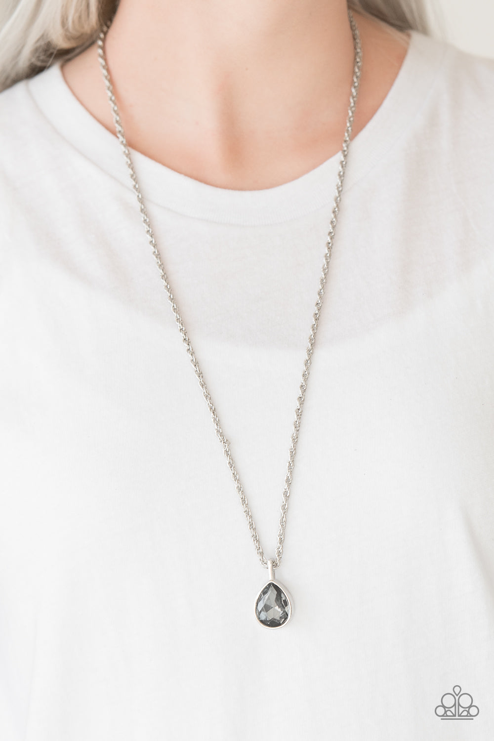Paparazzi ♥ Million Dollar Drop - Silver ♥  Necklace