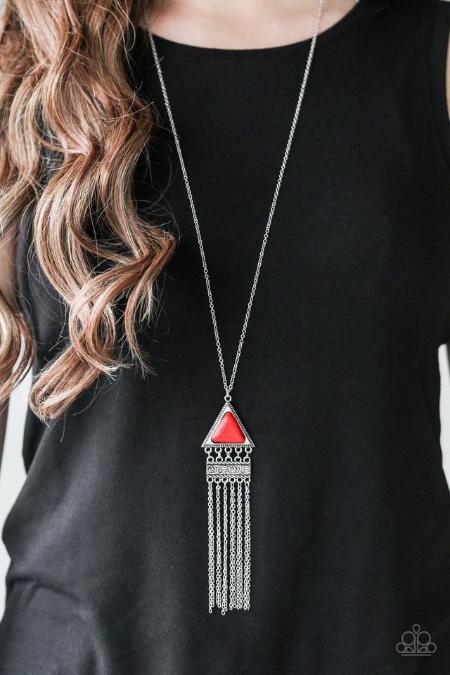Paparazzi ♥ Painted Plateaus - Red ♥ Necklace