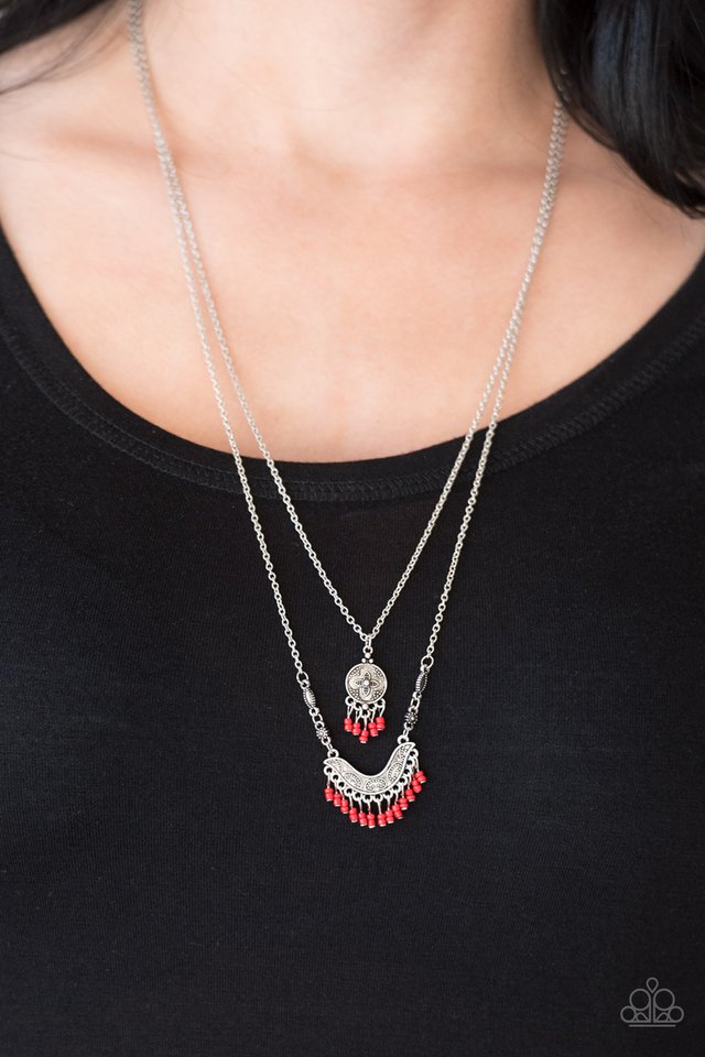 Paparazzi ♥ Bohemian Belle - Red ♥ Necklace