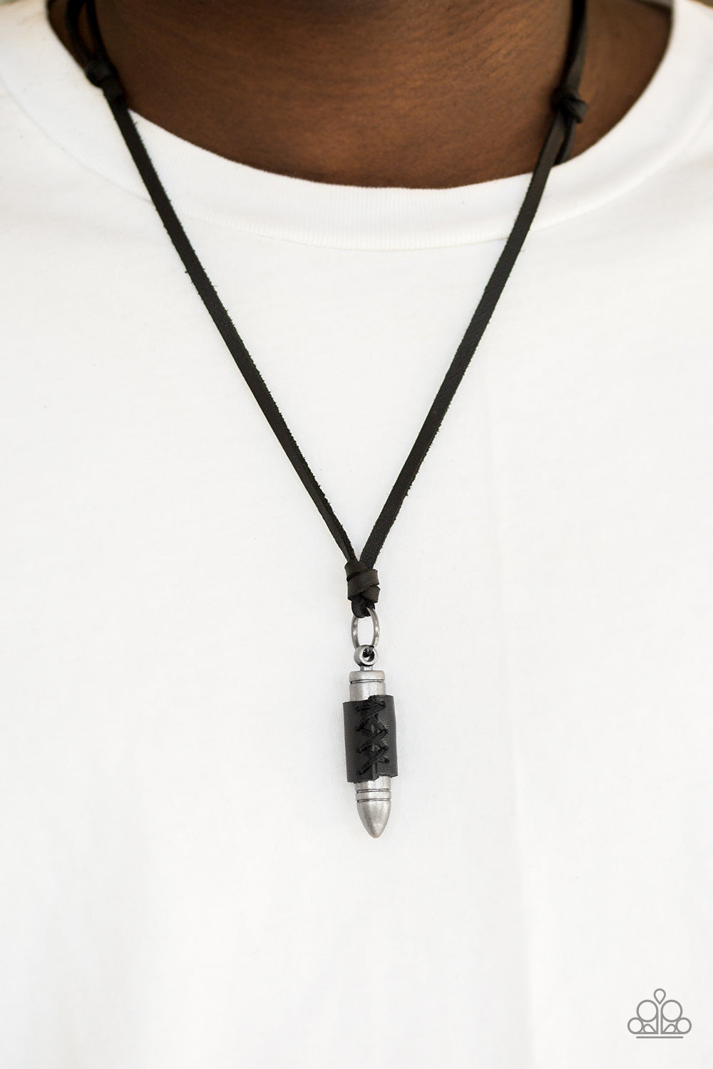 Paparazzi ♥ Boldly Bulletproof - Black ♥  Necklace