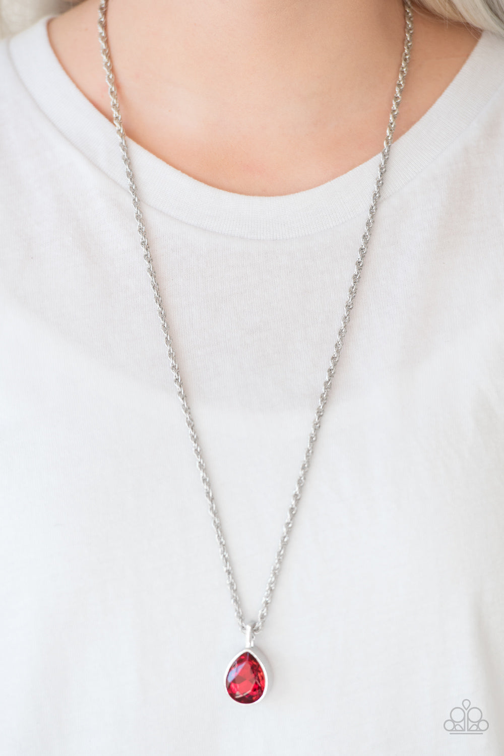 Paparazzi ♥ Million Dollar Drop - Red ♥  Necklace