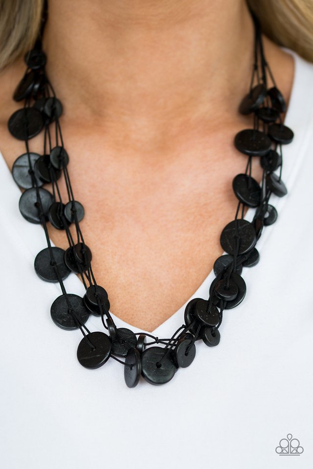 Paparazzi ♥ Bermuda Beach House - Black ♥ Necklace