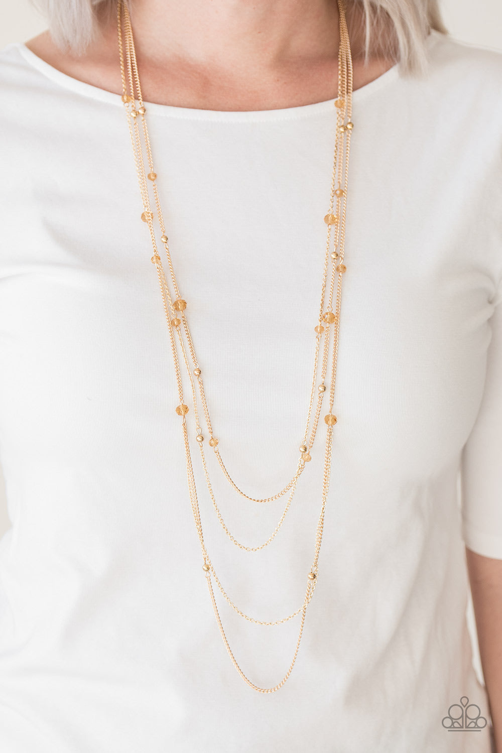 Paparazzi ♥ On The Front SHINE - Gold ♥  Necklace