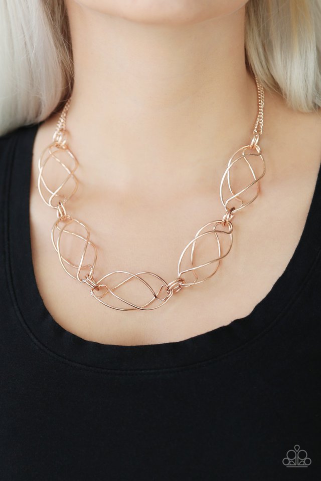 Paparazzi ♥ Burst Into Flames - Rose Gold ♥ Necklace